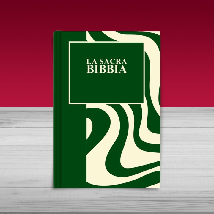 Bibbia Nuova Diodati 91/03 con copertina rigida illustrata verde e crema