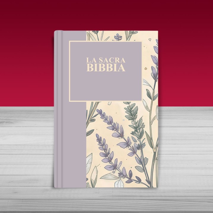 Bibbia Nuova Diodati 91/03 con copertina rigida illustrata con motivo floreale