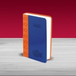 Bibbia Nuova Diodati - A03B - Formato medio Duotone Arancione/Blu  taglio bianco