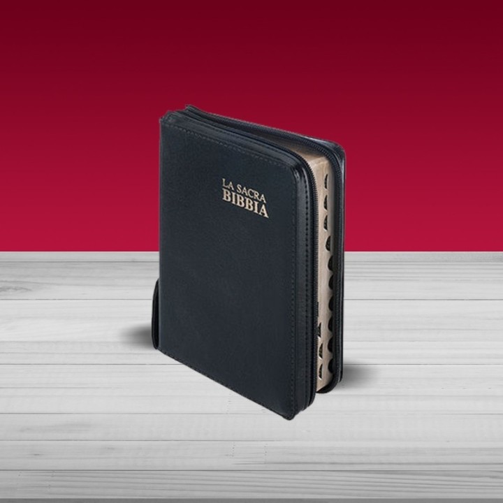 Bibbia Nuova Diodati - C03ZR - Formato piccolo Nera con cerniera e rubrica